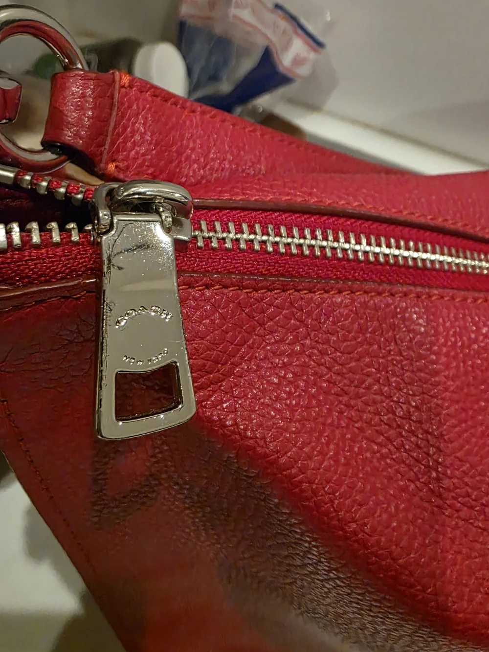 Coach Red Turnlock Hobo  # 36862 2 Way Carry